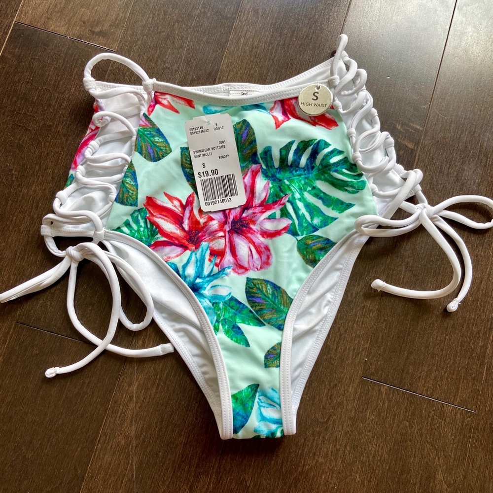 NWT Forever 21 High Waisted Bikini Bottoms ONLY